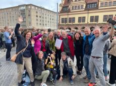 Der don camillo chor kurz nach der Verkündung der Preisträger beim Deutschen Chorfest in Leipzig.